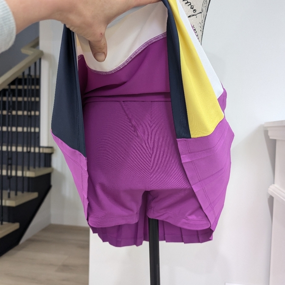 ORIGINAL PENGUIN | Women's Purple Cactus Colorblock Mini Back Pleated Skort - Picture 9 of 10